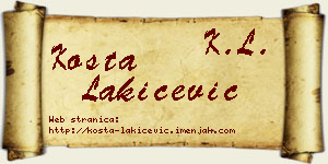 Kosta Lakićević vizit kartica